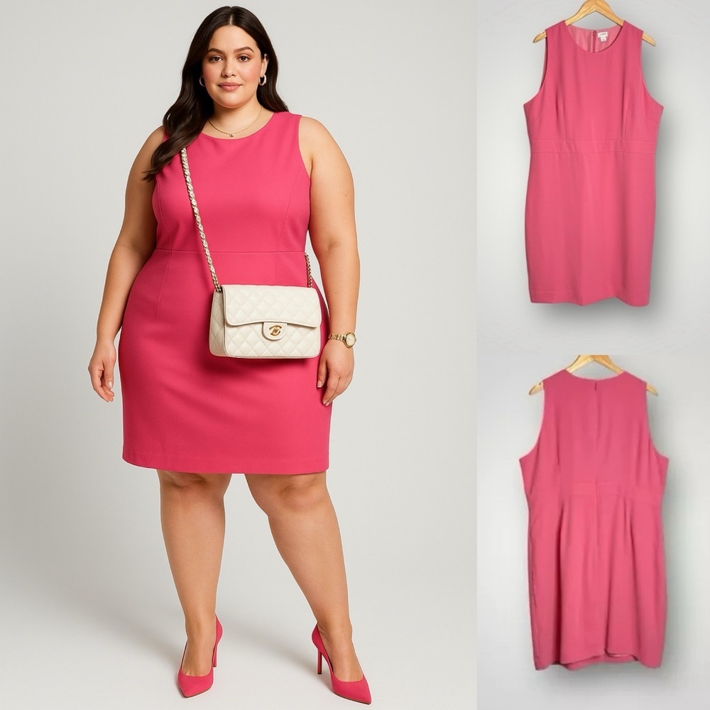 J Crew Factory Sleeveless Sheath Dress Size 20 Hook & Eye Zip Up